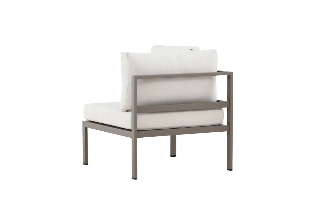 Gartenbank Eckmodul Borelio - Aus Aluminium in den Farben Khaki und Beige