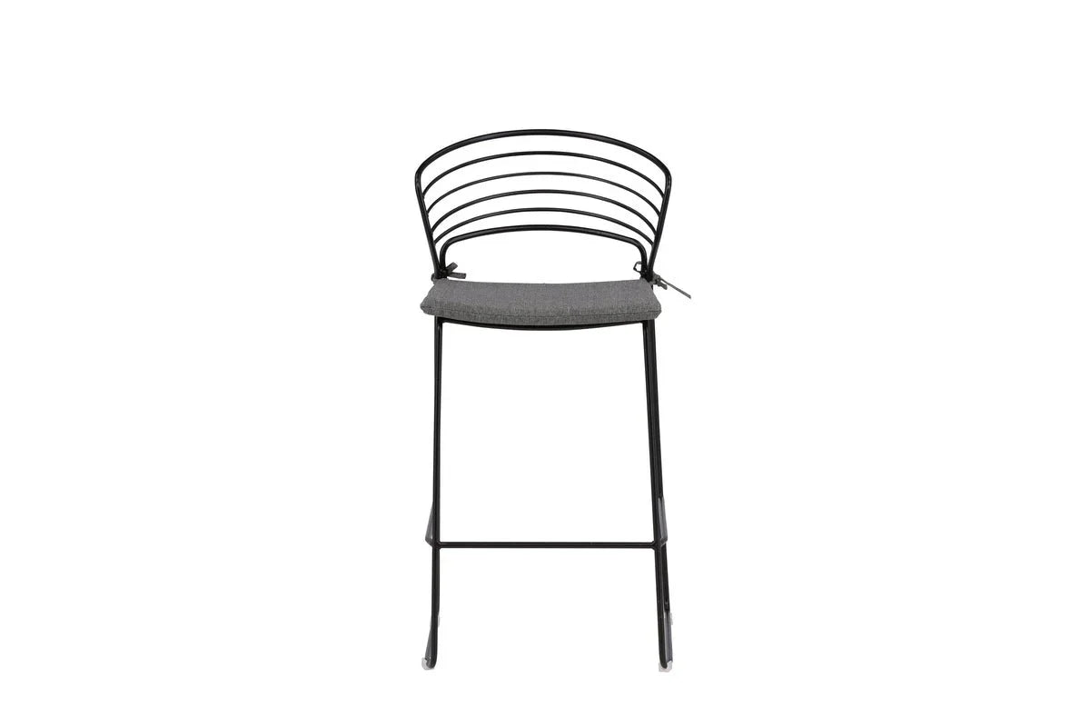 4er Set - Gartenstuhl Como aus Metall Schwarz