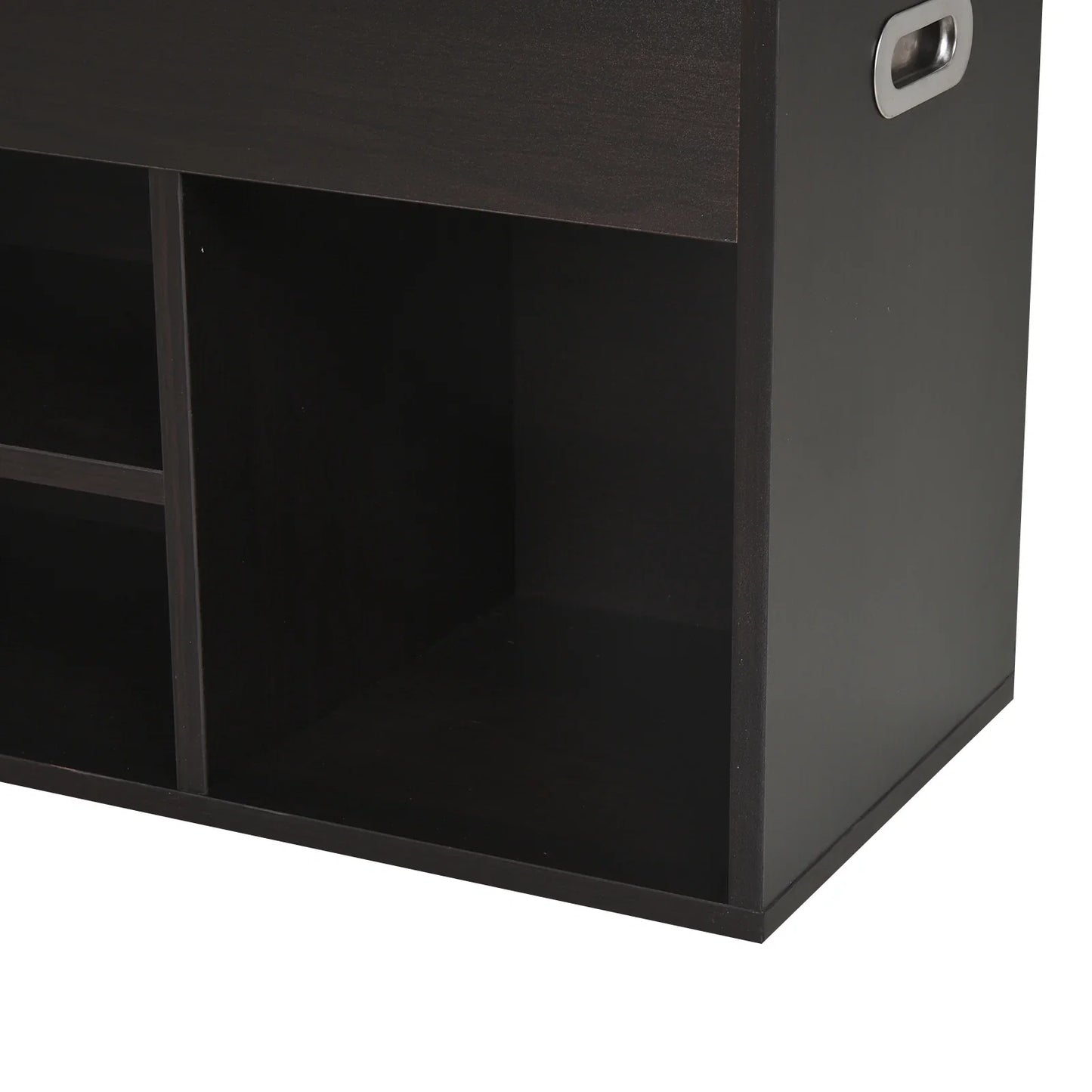 HOMCOM Gepolsterter Schuhschrank für den Eingangsbereich, Schuhbank mit Schuhregal, 3 Fächer, Sitzfläche aus PU-Leder, für Wohn- und Flurbereich, 80x30x43 cm, Schwarz