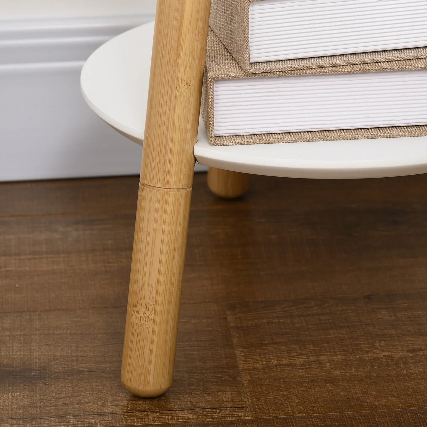 HOMCOM 2-in-1 Bambus Kleiderständer Baum mit 2 Ablagen und 5 Haken für Kleidung und Taschen, Aluminiumrahmen für Eingangsbereich und Schlafzimmer, 39,5x39,5x171 cm Natur