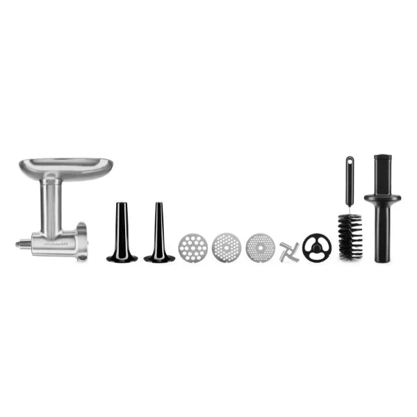 KitchenAid 4,8 L 5KSM185 Artisan Küchenmaschine Fleischliebhaber-Edition Fleischwolf Metall 5KSMMGA Gr. 8 und Spritzgebäckvorsatz