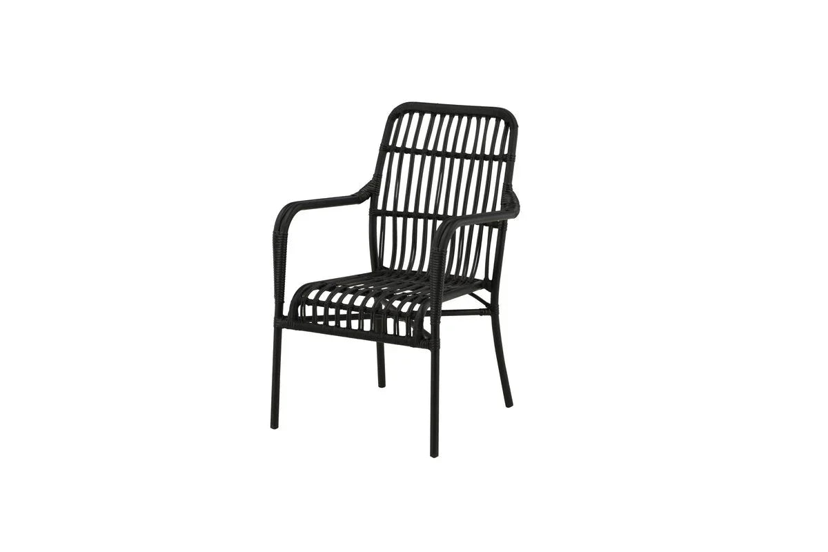 Gartenstuhl Tivaro - aus Rattan in Schwarz