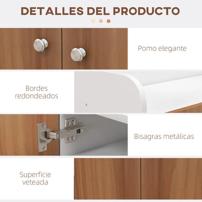 HOMCOM Shoe Cabinet with 2 Doors - Slim Shoe Rack with Adjustable Shelves for 12 Pairs of Shoes - 83x30x90 cm Natural