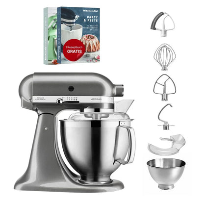 KitchenAid 4,8 L 5KSM185 Artisan Küchenmaschine Flexiset Artisan + Flexi-Rührer