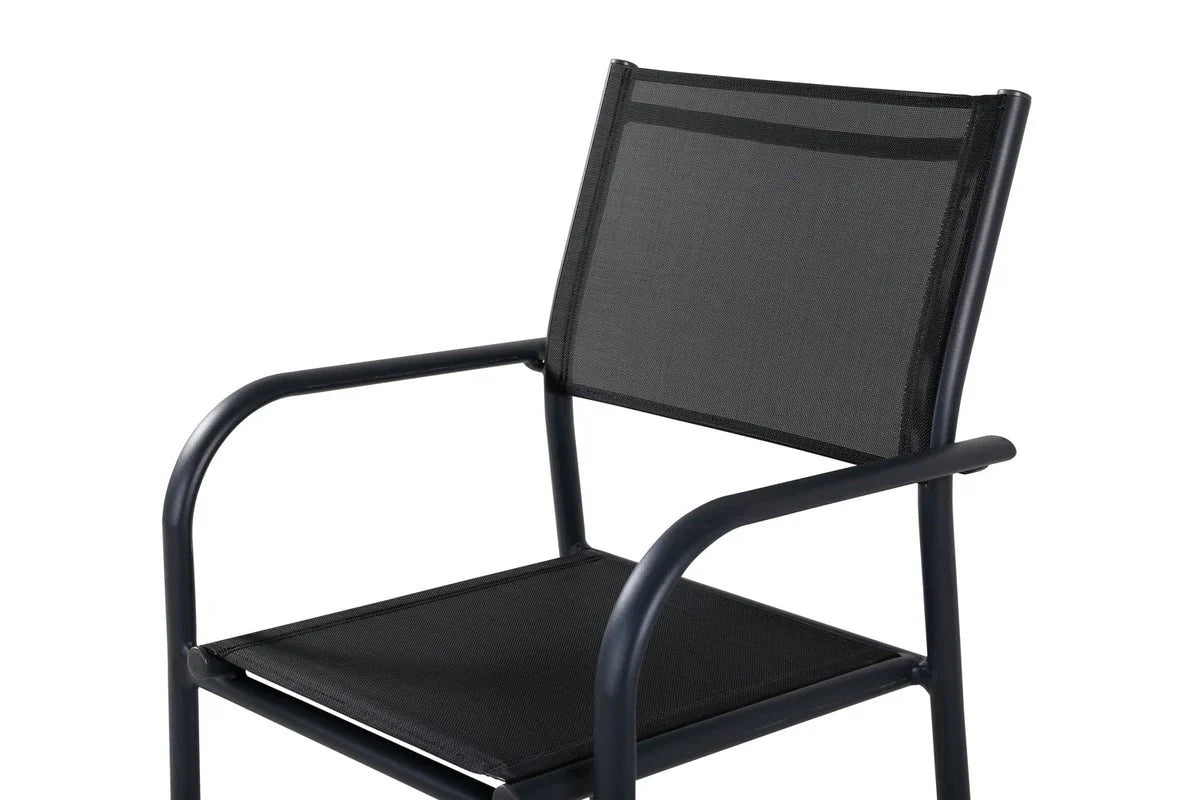 2er Set Gartenstuhl Ira - elegante schwarze Optik aus Aluminium