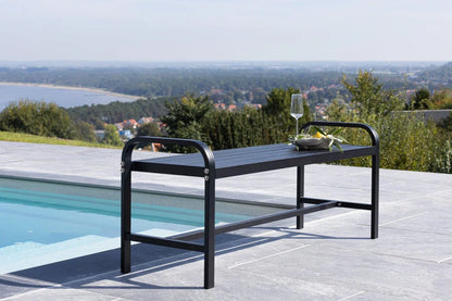 Gartenbank Cäsar - aus robustem, schwarzem Aluminium