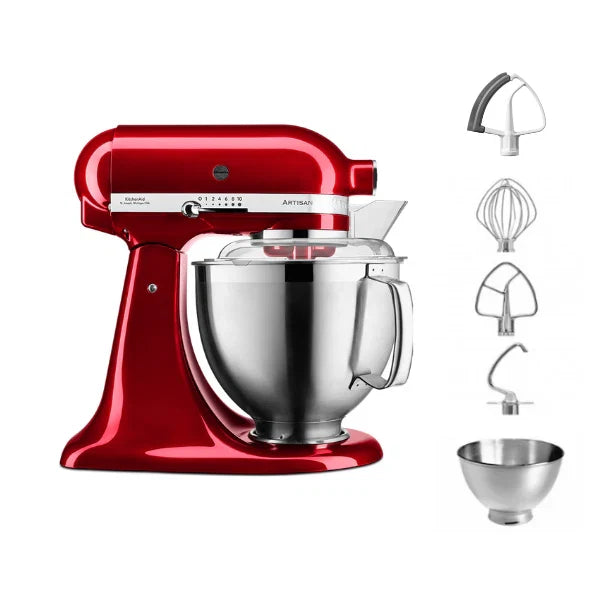 KitchenAid 4,8 L 5KSM185 Artisan Küchenmaschine Flexiset Artisan + Flexi-Rührer