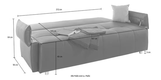 Schlafsofa Funtastic, B: 212 cm, Liegefl. 145x187 cm