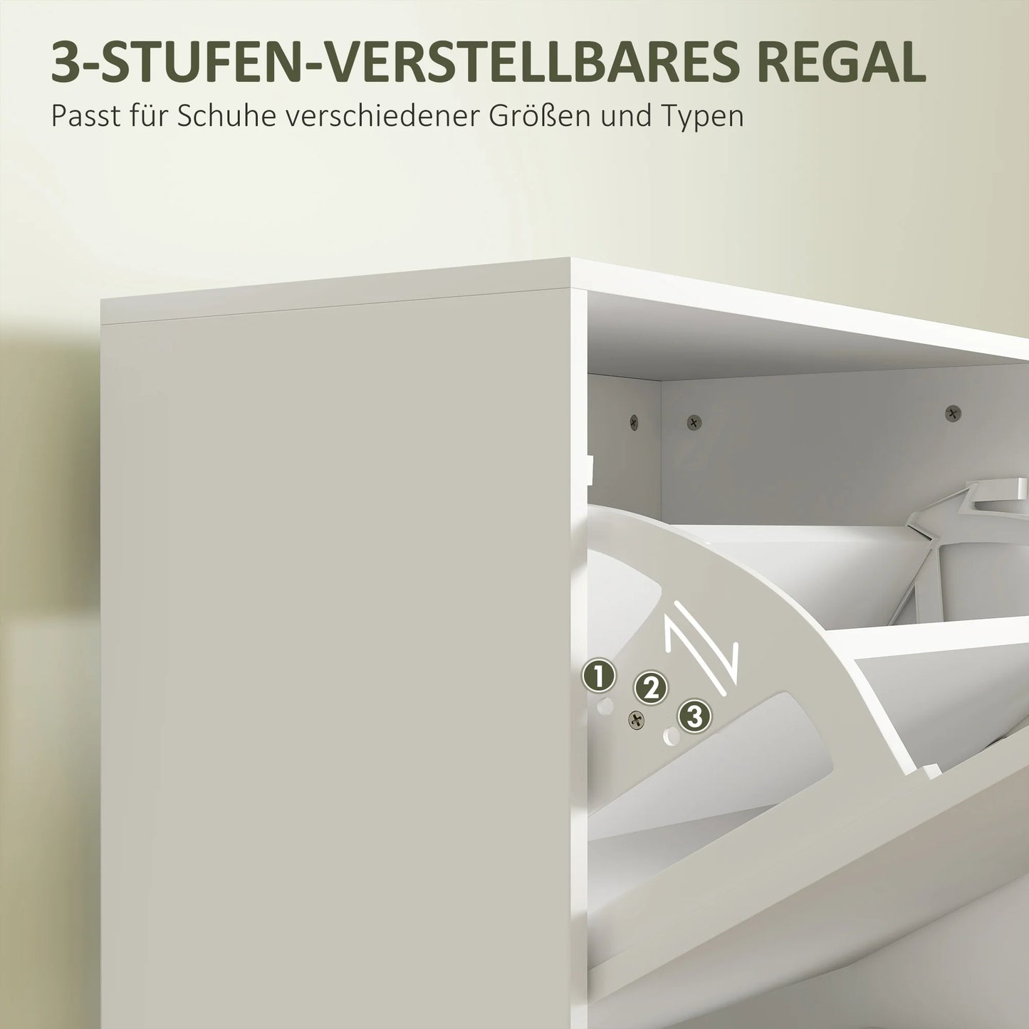 HOMCOM Shoe Cabinet with 3 Tipping Drawers, Shoe Rack with Adjustable Compartment, Slim Shoe Cabinet for 12 Pairs of Shoes 47 x 26 x 120 cm, White