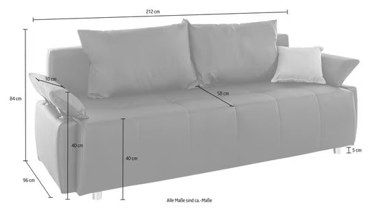 Schlafsofa Funtastic, B: 212 cm, Liegefl. 145x187 cm
