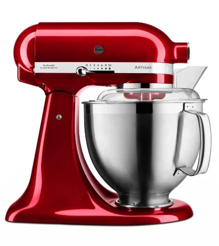 KitchenAid 4,8 L 5KSM185 Artisan Küchenmaschine Fleischliebhaber-Edition Fleischwolf Metall 5KSMMGA Gr. 8 und Spritzgebäckvorsatz