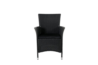 2er Set - Gartenstuhl Caro aus Rattan in Schwarz
