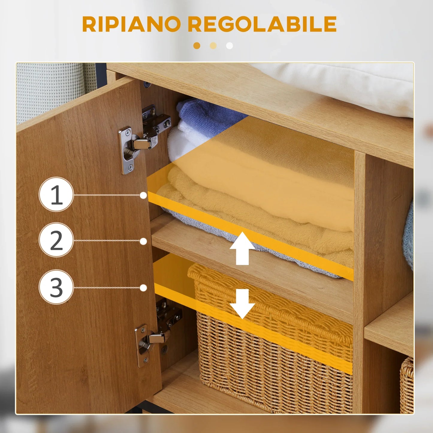 HOMCOM Industrial Style Clothes Rack Made of Steel and Wood, Wardrobe with Shelf and 2 Open Side Compartments, 80x40x180cm, Natural