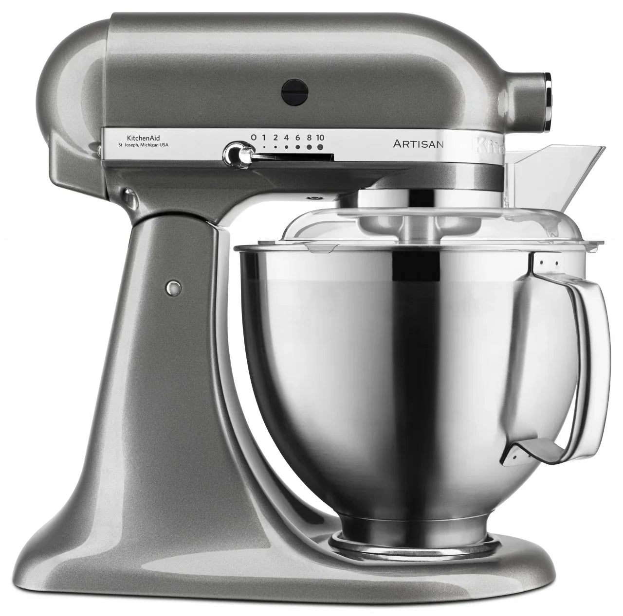 KitchenAid 4,8 L 5KSM185 Artisan Küchenmaschine Fleischliebhaber-Edition Fleischwolf Metall 5KSMMGA Gr. 8 und Spritzgebäckvorsatz