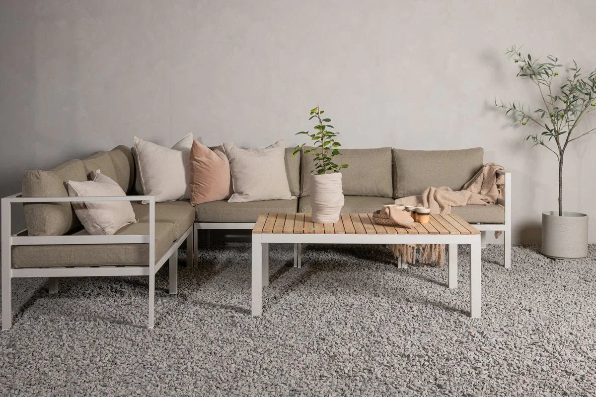 Gartenbank Modul Borelio - In beigem oder braunem Aluminium