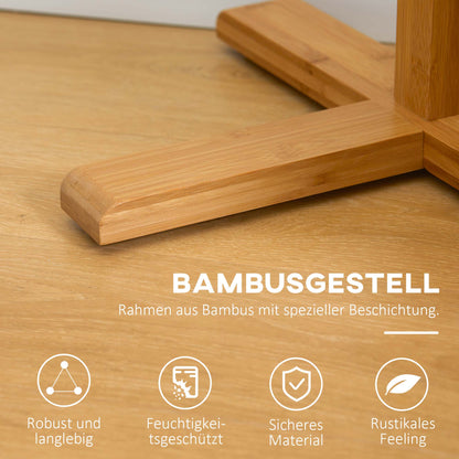 HOMCOM Kleiderständer mit 8 Haken, Bambus Garderobenständer für Schlafzimmer, Ausstellungen, Waschraum, Naturholz