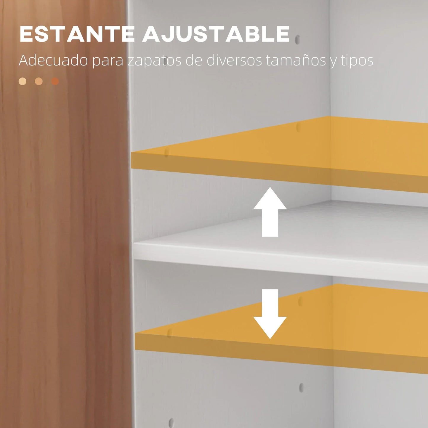 HOMCOM Shoe Cabinet with 2 Doors - Slim Shoe Rack with Adjustable Shelves for 12 Pairs of Shoes - 83x30x90 cm Natural