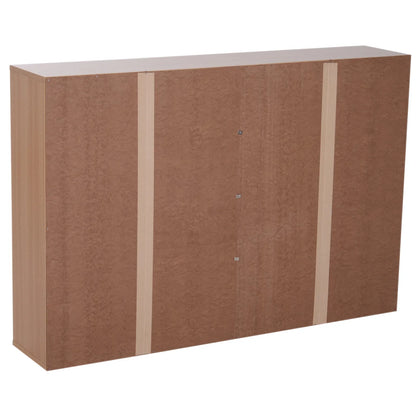 HOMCOM Schlankes Schuhregal mit 4 Klapptüren, modernes Schuhregal für 24 Paar Schuhe mit verstellbaren Einlegeböden, Holzfarbe, 120x24x81cm