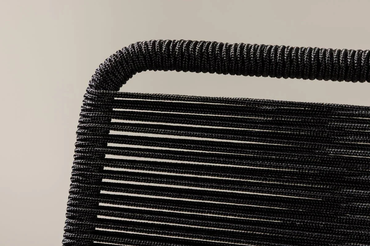 Gartenstuhl Mirava - in Schwarz mit Polyesterseil