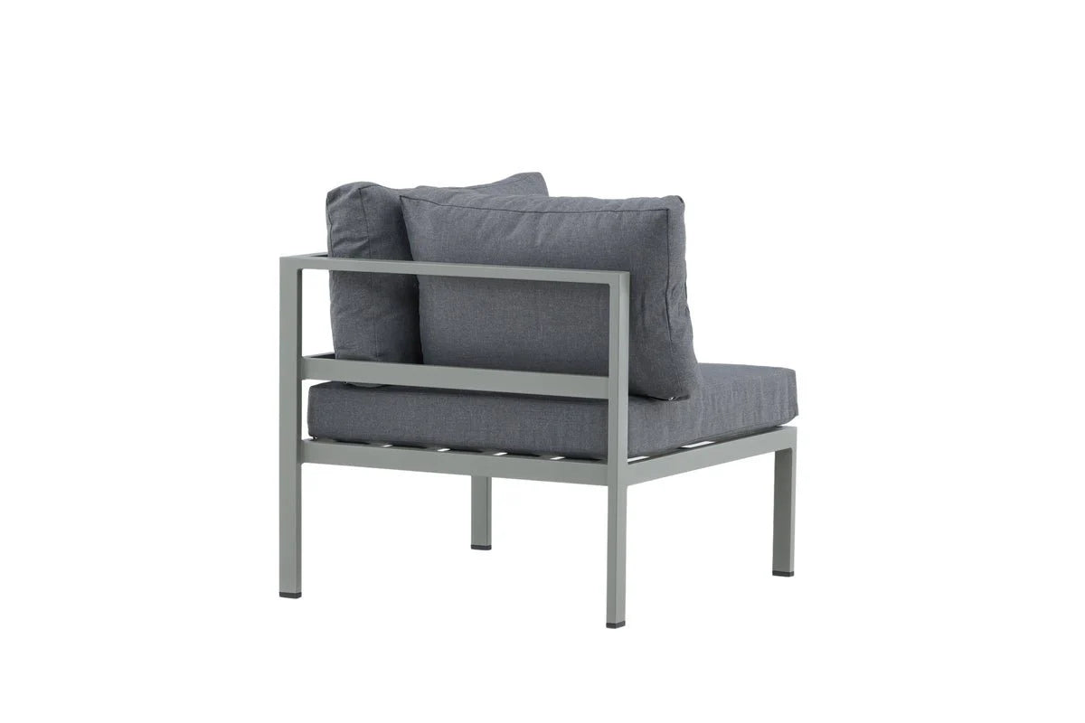 Gartenbank Eckmodul Borelio - Aus Aluminium in den Farben Khaki und Beige