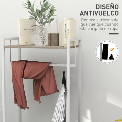 HOMCOM Coat Rack for Hallway with 3 Fabric Drawers, Clothes Rail and Shelf for Hallway, Bedroom, Living Room 58.5x30x178 cm Natural