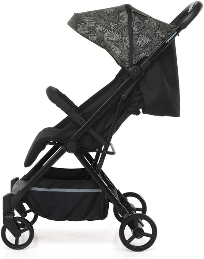 Foppapedretti Voilà Kompakter Kinderwagen für Kinder von 0–15 kg (0–3 Jahre), Einhand-Verschluss, freistehend, verstellbare Rückenlehne, tragbare Aufbewahrungsbox, Aluminiumrahmen, Graffiti-Design
