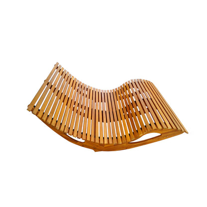 Ergonomic double rocking lounger made of acacia wood - FSC® certified