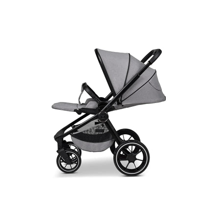 MOON SPORT stone/melange, Sportwagen-Buggy mit Liegefunktion, bis 22kg, UV-Schutz 50+, zusammenklappbar, großer Korb, Kollektion 2025