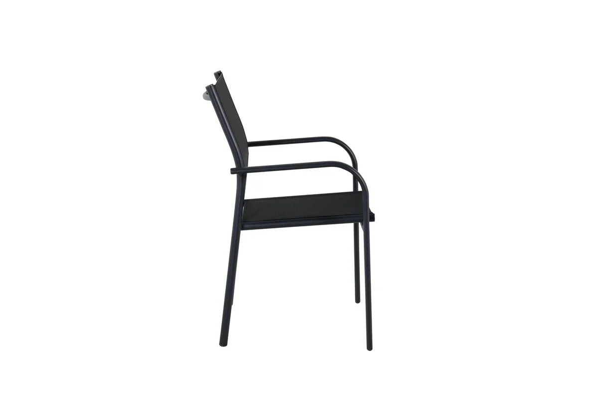 2er Set Gartenstuhl Ira - elegante schwarze Optik aus Aluminium