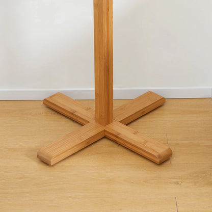 HOMCOM Kleiderständer mit 8 Haken, Bambus Garderobenständer für Schlafzimmer, Ausstellungen, Waschraum, Naturholz
