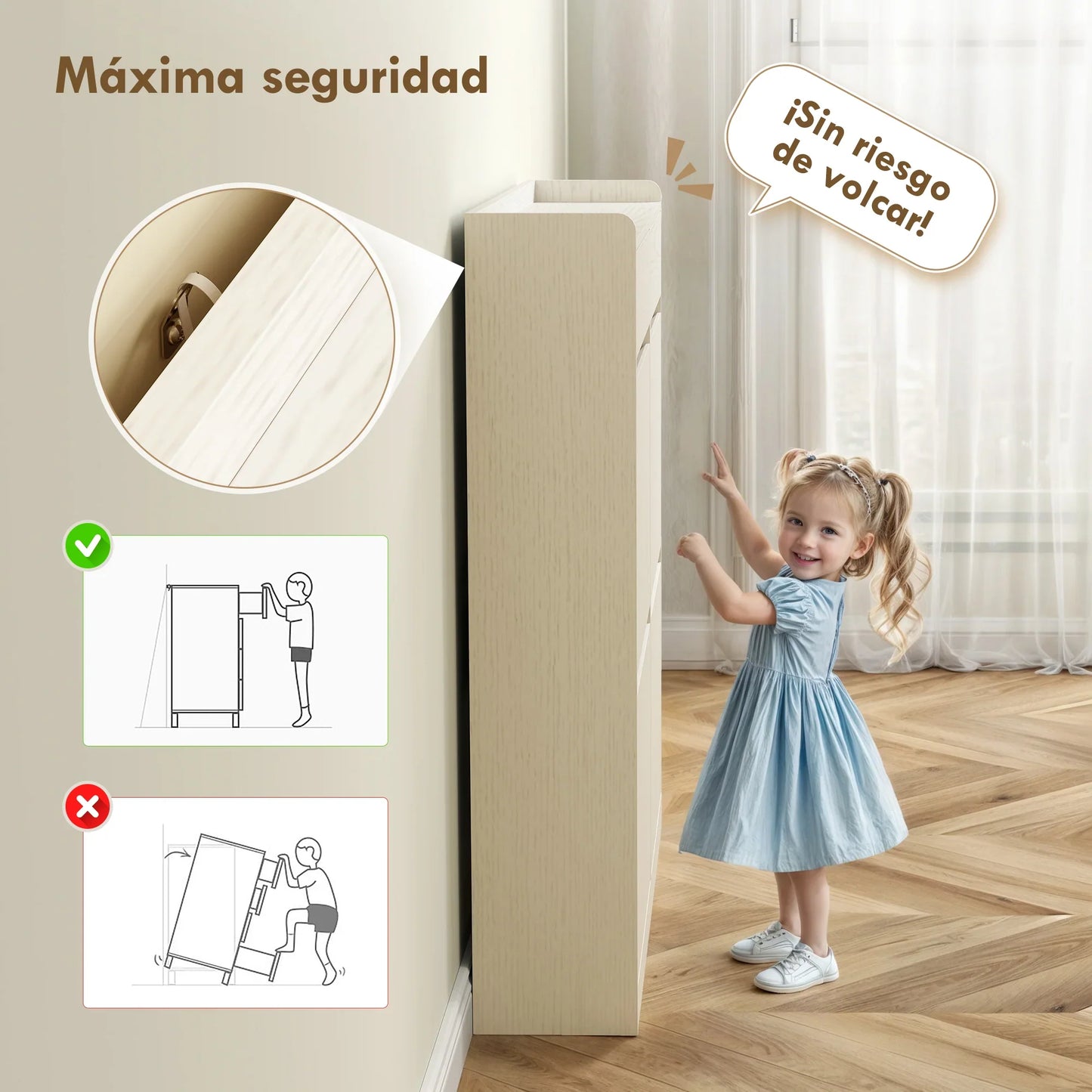 HOMCOM Narrow Shoe Cabinet with 4 Flip-Down Doors - Shoe Storage with 2 Drawers for 8 Pairs of Shoes, Ideal for the Hallway - 98x19.2x95.3 cm White