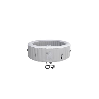 HOME DELUXE Outdoor Whirlpool aufblasbar SPLASH inkl. Abdeckung - Ø208 cm 6 Personen Uni Grau